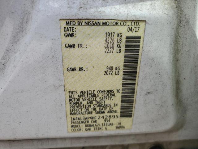 2017 NISSAN ALTIMA 2.5 - 1N4AL3AP4HC242895