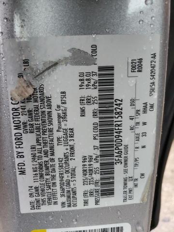 2015 FORD FUSION TIT - 3FA6P0D94FR158242