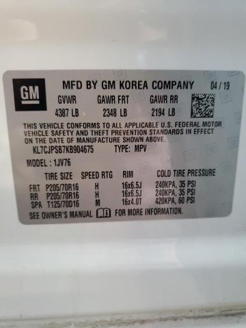 2019 CHEVROLET TRAX 1LT - KL7CJPSB7KB904675