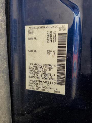 2021 NISSAN MAXIMA SV - 1N4AA6CV3MC501115