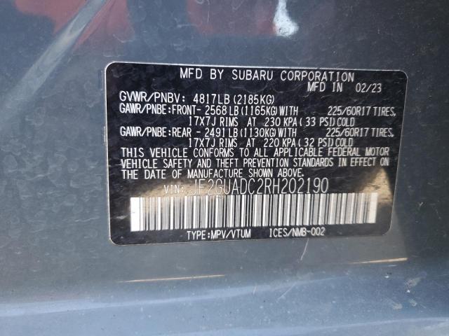 2024 SUBARU CROSSTREK JF2GUADC2RH202190