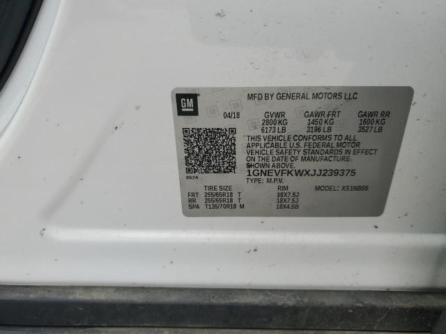 2018 CHEVROLET TRAVERSE L - 1GNEVFKWXJJ239375