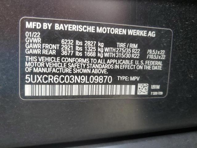 2022 BMW X5 XDRIVE4 - 5UXCR6C03N9L09870