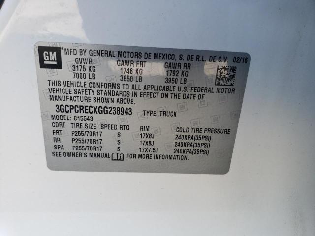 2016 CHEVROLET SILVERADO C1500 LT 3GCPCRECXGG238943