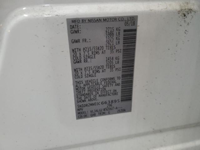 2018 NISSAN PATHFINDER - 5N1DR2MN0JC663895
