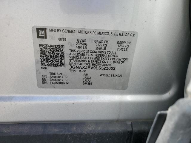 2020 CHEVROLET EQUINOX LT - 3GNAXJEV9LS521023