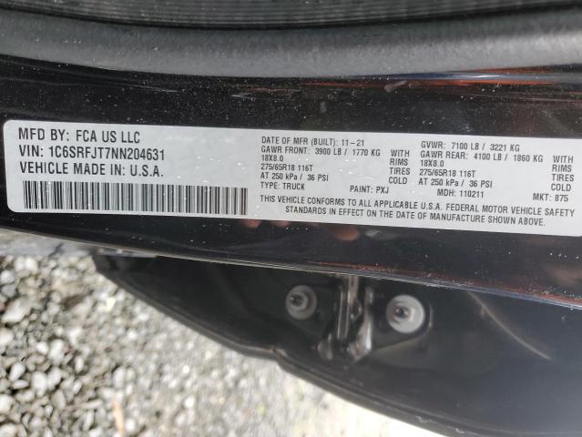 2022 RAM 1500 LARAM - 1C6SRFJT7NN204631