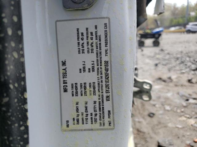 2019 TESLA MODEL 3 - 5YJ3E1EA2KF401592