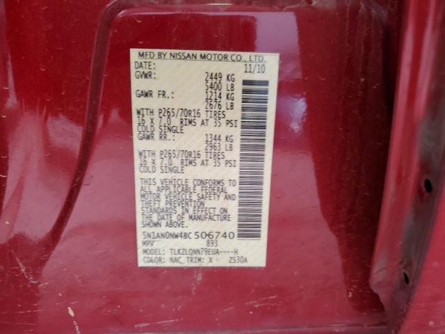 5N1AN0NW4BC506740 2011 NISSAN XTERRA