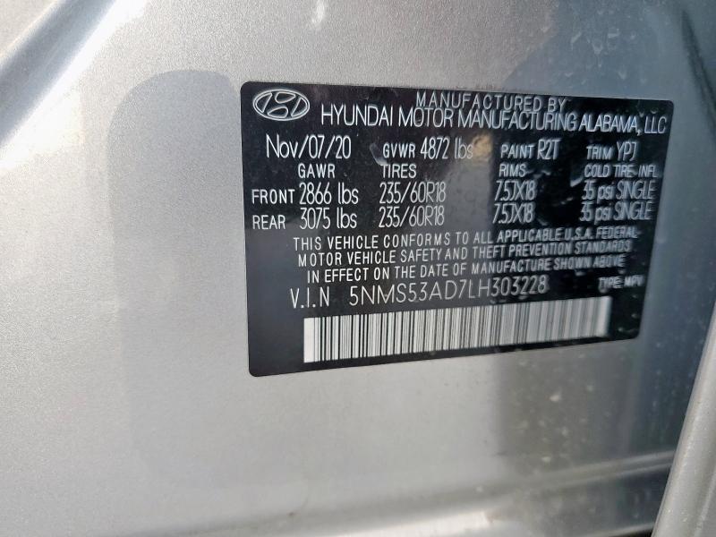 2020 HYUNDAI SANTA FE L - 5NMS53AD7LH303228