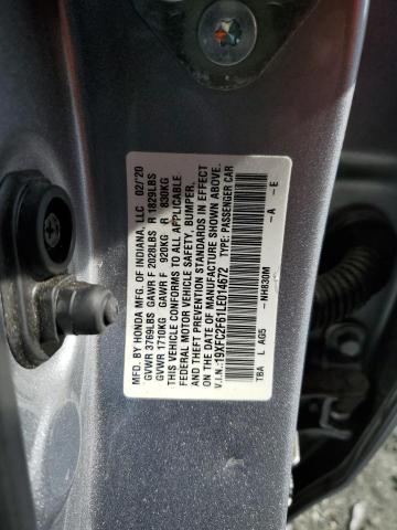 2020 HONDA CIVIC LX - 19XFC2F61LE014672