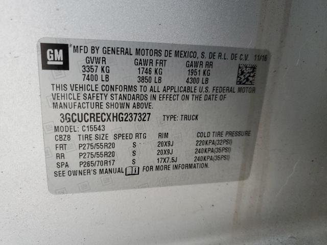 2017 CHEVROLET SILVERADO - 3GCUCRECXHG237327