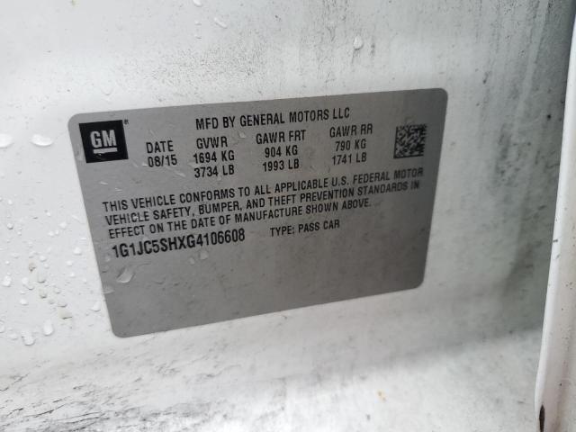 2016 CHEVROLET SONIC LT - 1G1JC5SHXG4106608