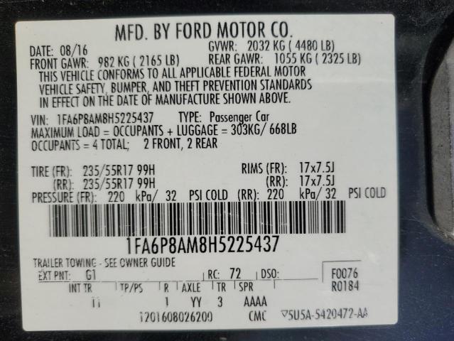 2017 FORD MUSTANG - 1FA6P8AM8H5225437