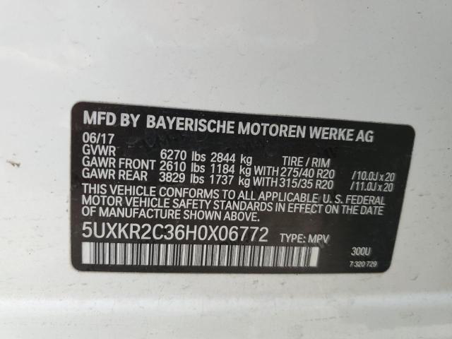 2017 BMW X5 SDRIVE3 - 5UXKR2C36H0X06772