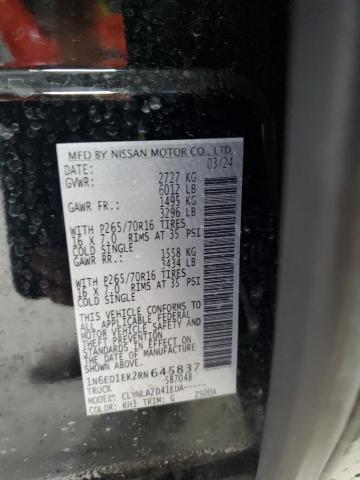2024 NISSAN FRONTIER S - 1N6ED1EK2RN645837