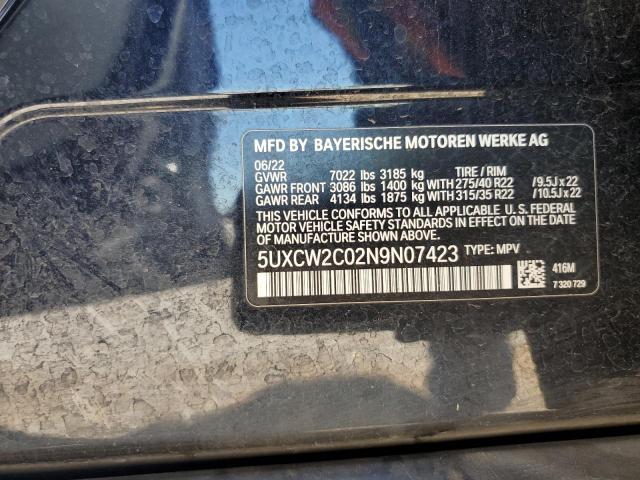 2022 BMW X7 XDRIVE4 - 5UXCW2C02N9N07423
