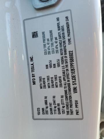 2023 TESLA MODEL 3 - 5YJ3E1EB7PF686922