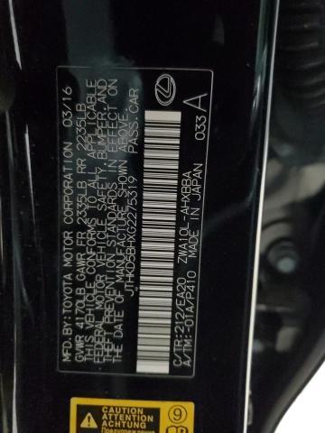 2016 LEXUS CT 200 JTHKD5BHXG2275319