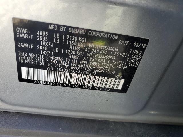 2018 SUBARU OUTBACK 2. - 4S4BSANC4J3338217