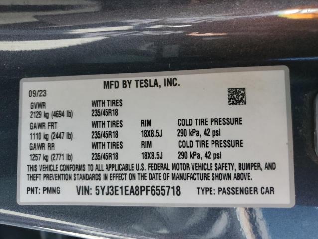 2023 TESLA MODEL 3 - 5YJ3E1EA8PF655718