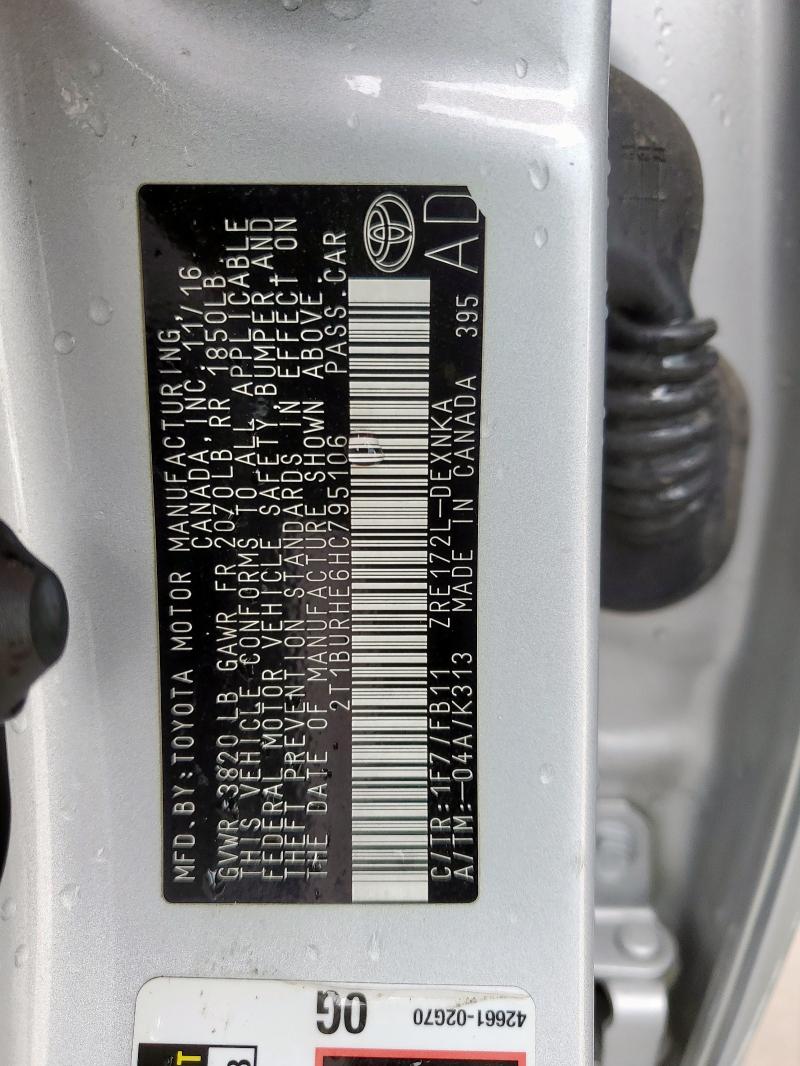 2017 TOYOTA COROLLA L - 2T1BURHE6HC795106