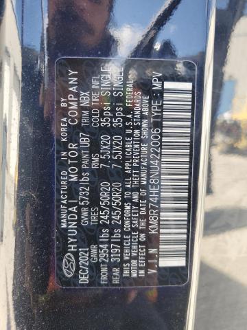 2022 HYUNDAI PALISADE C KM8R74HE8NU422006