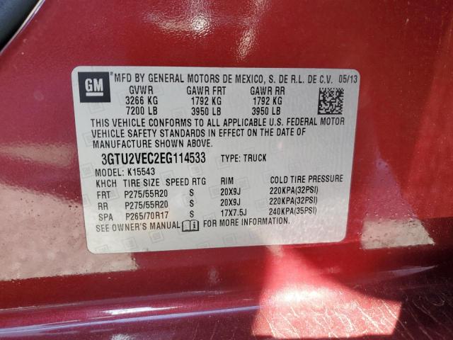 2014 GMC SIERRA K15 - 3GTU2VEC2EG114533