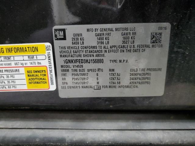 2017 CHEVROLET TRAVERSE L - 1GNKVFED3HJ156880