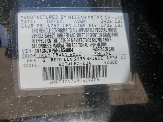 2017 NISSAN VERSA S - 3N1CN7AP6HL854804