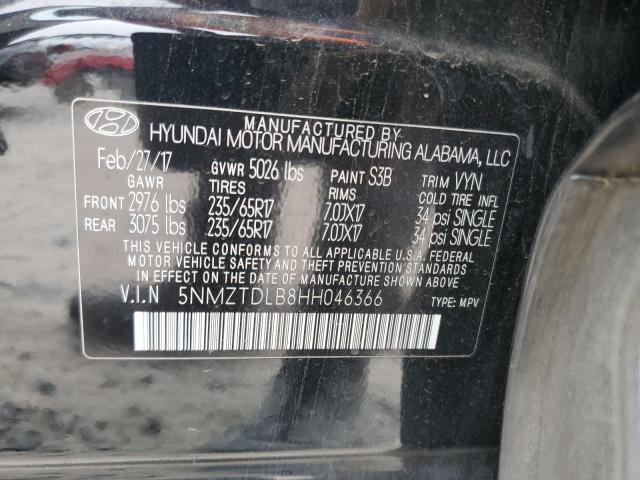 2017 HYUNDAI SANTA FE S - 5NMZTDLB8HH046366