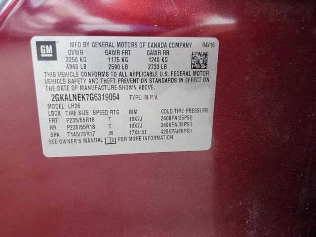 2016 GMC TERRAIN SL - 2GKALNEK7G6319064