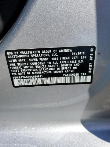 2016 VOLKSWAGEN PASSAT S - 1VWAS7A38GC050621