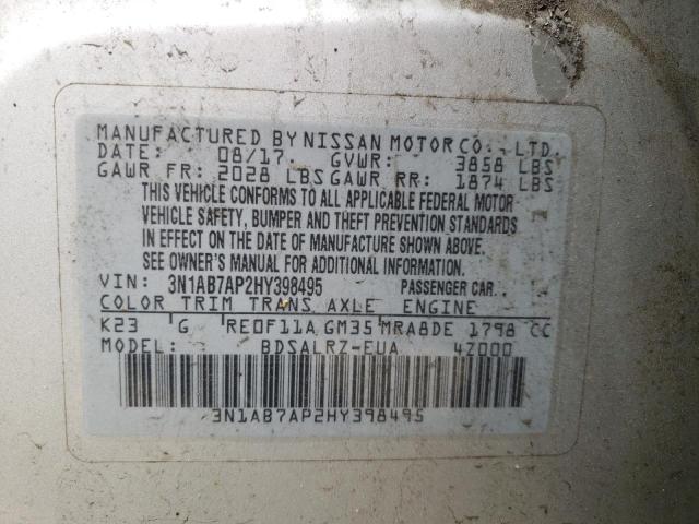 2017 NISSAN SENTRA S - 3N1AB7AP2HY398495