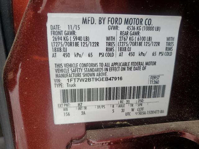 2016 FORD F250 SUPER - 1FT7W2BT9GEB47916