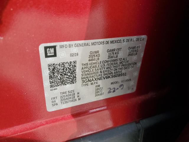 2019 CHEVROLET EQUINOX PR - 3GNAXNEV6KS608951