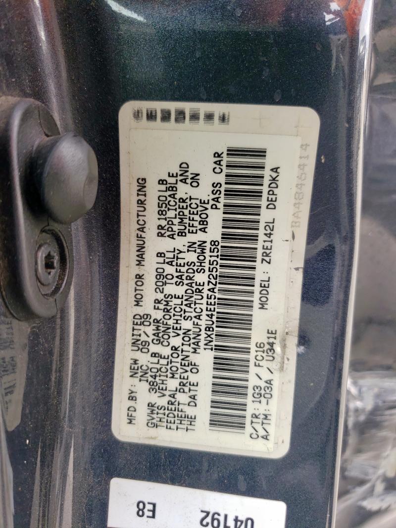 2010 TOYOTA COROLLA BA - 1NXBU4EE5AZ255158
