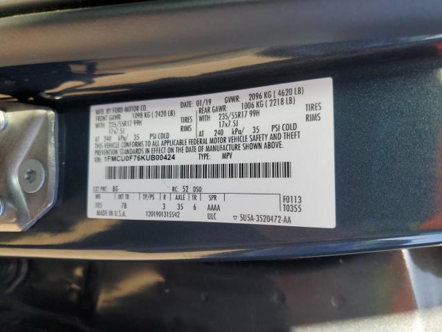 2019 FORD ESCAPE S 1FMCU0F76KUB00424