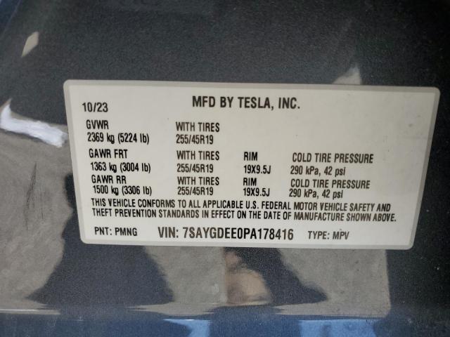 2023 TESLA MODEL Y 7SAYGDEE0PA178416
