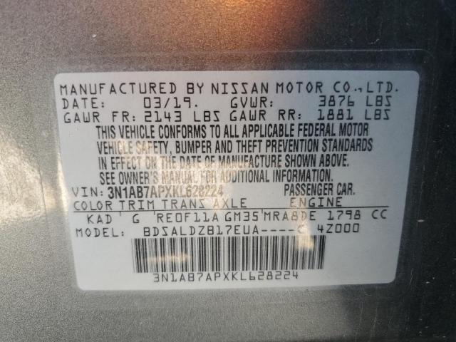 2019 NISSAN SENTRA S - 3N1AB7APXKL628224