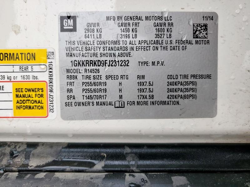 2015 GMC ACADIA SLT - 1GKKRRKD9FJ231232