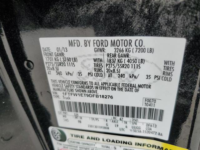 2013 FORD F150 SUPER - 1FTFW1ET9DFB18276