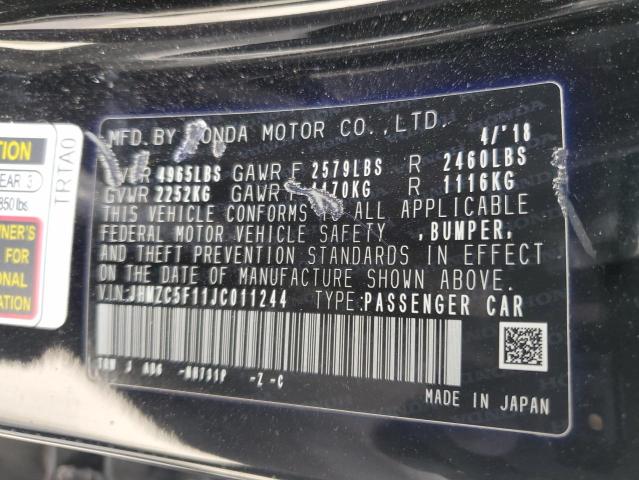 2018 HONDA CLARITY JHMZC5F11JC011244