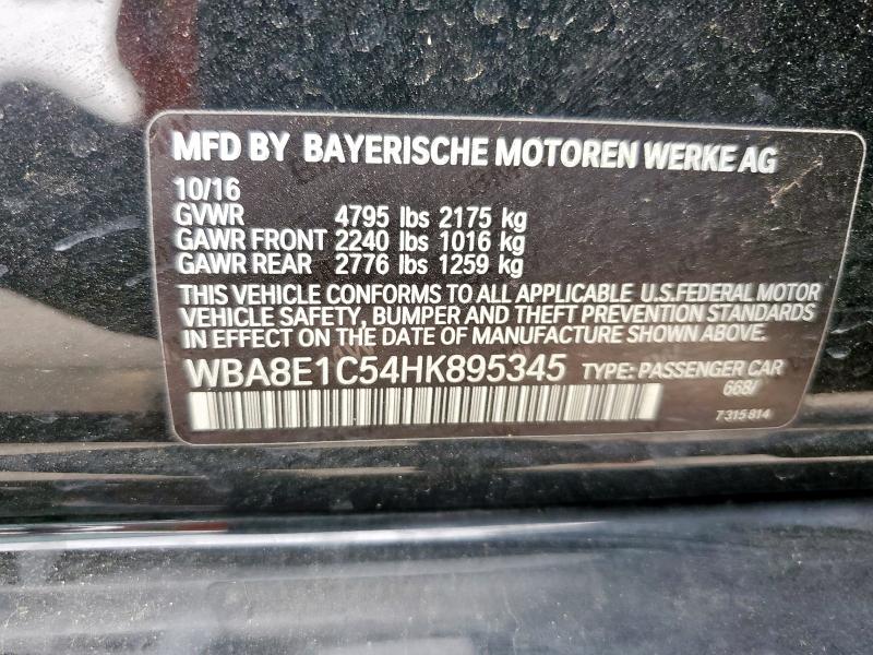 2017 BMW 330E WBA8E1C54HK895345