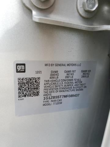 2021 CHEVROLET MALIBU 4D 1G1ZB5ST7MF089437