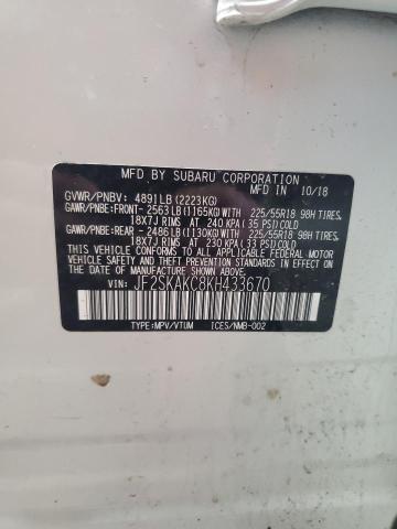 2019 SUBARU FORESTER S JF2SKAKC8KH433670