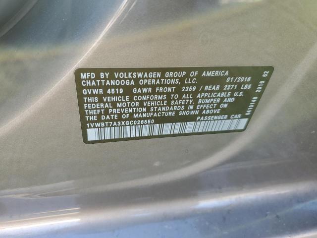2016 VOLKSWAGEN PASSAT SE - 1VWBT7A3XGC026550
