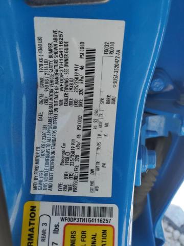 2016 FORD FOCUS RS WF0DP3TH1G4116257