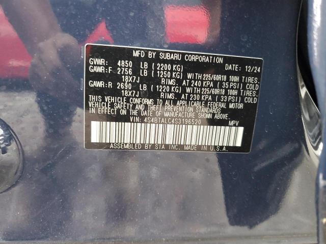 2025 SUBARU OUTBACK ON 4S4BTALC4S3196520