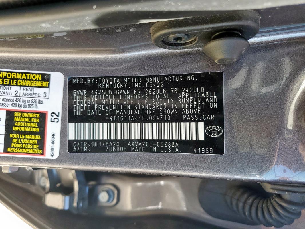 2023 TOYOTA CAMRY SE N #3150886004